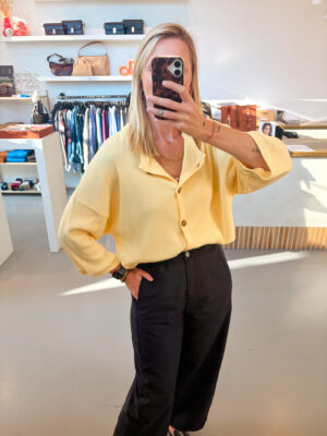 ZAATAR Ribbed Cardigan | Yellow - Poudre Organic