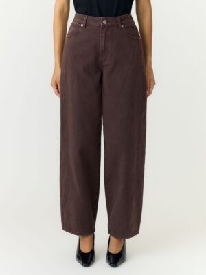 YASSky Aiko HW Barrel Jeans | Brown - Y.A.S
