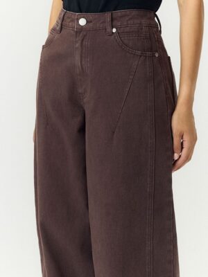Alternative view of YASSky Aiko HW Barrel Jeans | Brown - Y.A.S